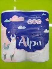 Туалетная бумага Alpa, 3 слоя, 4 шт, с втулкой, белая - фото 1 от пользователя