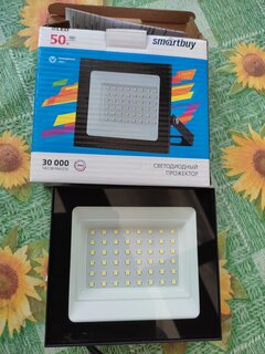 Прожектор светодиодный Smartbuy, FL SMD LIGHT, 50 Вт, 6500 К, черный, SBL-FLLight-50-65K - фото 1 от пользователя