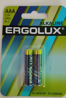 Батарейка Ergolux, ААА (LR03, 24A), Alkaline, щелочная, 1.5 В, блистер, 2 шт, 11743 - фото 6 от пользователя