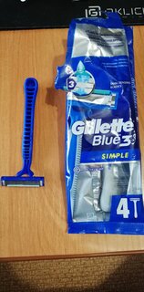 Станок для бритья Gillette, Blue Simple3, для мужчин, 3 лезвия, 4 шт, одноразовые, BLI-81631554 - фото 4 от пользователя