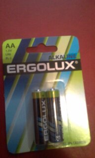 Батарейка Ergolux, АА (LR6, 15A), Alkaline, щелочная, 1.5 В, блистер, 2 шт, 11747 - фото 3 от пользователя