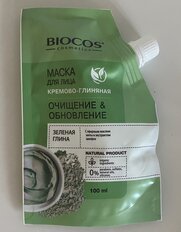 Маска для лица, Biocos, Очищение и Обновление, на основе зеленой глины, 100 мл - фото 6 от пользователя