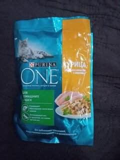 Корм для животных Purina, One, 75 г, для домашних кошек, курица, 0042057002 - фото 1 от пользователя