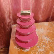 Ст Салатник НАБОР 5шт, 9,10.3,12.5,14,17см, 0.15, 0.2, 0.35, 0.5, 0.9 л с сиреневыми крышками DANIKS - фото 6 от пользователя