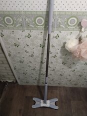 Швабра плоская, микрофибра, 130х36х14 см, серая, с вертикальным отжимом, телескопическая ручка, Y4-6717 - фото 3 от пользователя