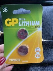 Батарейка GP, CR2032, Lithium, литиевая, блистер, 2 шт, 17041 - фото 1 от пользователя