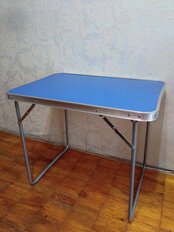 Стол складной металл, прямоугольный, 70х50х60 см, столешница МДФ, синий, Green Days - фото 7 от пользователя