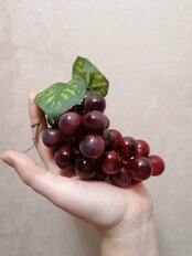 Фрукт декоративный виноград, в ассортименте, круглый, крупный, с листочком, 36 ягод, Y4-2672 - фото 7 от пользователя