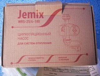 Насос циркуляционный, Jemix, 1 '', 70 Вт, максимальный напор 4 м, 2.7 м³/ч, с кабелем, ЦН-25/4-180 - фото 1 от пользователя