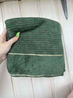 Полотенце банное 50х90 см, 100% хлопок, 500 г/м2, Оксфорд, зеленое, Узбекистан - фото 3 от пользователя