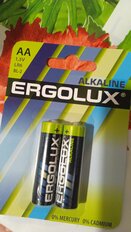 Батарейка Ergolux, АА (LR6, 15A), Alkaline, щелочная, 1.5 В, блистер, 2 шт, 11747 - фото 7 от пользователя