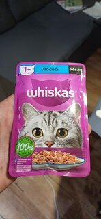 Корм для животных Whiskas, 75 г, для взрослых кошек 1+, кусочки в желе, лосось, пауч, G8461 - фото 4 от пользователя