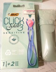 Набор подарочный для женщин, Bic, Click 3 Sensitive, станок д/бритья+2 кассеты+чехол - фото 9 от пользователя