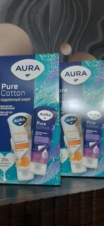 Набор подарочный для женщин, Aura, Pure Cotton, крем для рук питательный, 75 мл + крем для рук ночной, 75 мл - фото 7 от пользователя