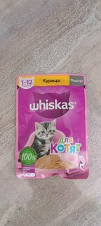 Корм для животных Whiskas, 75 г, для взрослых кошек 1+, паштет, утка, пауч, G8473 - фото 1 от пользователя