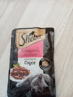 Корм для животных Sheba, 75 г, для взрослых кошек, кусочки в соусе, говядина и кролик, 50314 - фото 4 от пользователя