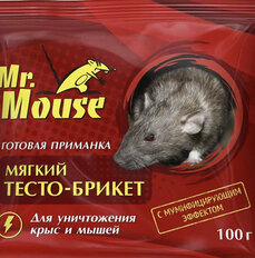 Родентицид Mr.Mouse, от грызунов, с эффектом мумификации, тесто-брикет, 100 г - фото 3 от пользователя