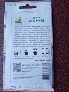 Семена Дыня, Алтайская, 15 шт, Сибирская, цветная упаковка, Поиск - фото 8 от пользователя