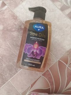 Мыло жидкое Aura, Spa Oils 2в1, Орхидея и масло макадамии, 300 мл, для рук и тела - фото 3 от пользователя