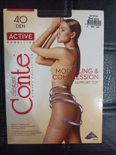 Колготки Conte, Active, 40 DEN, р. 2, nero/черные, шортики утягивающие - фото 4 от пользователя