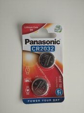 Батарейка Panasonic, CR2032, Power Cells, литиевая, 3 В, блистер, 2 шт, УТ-00000239 - фото 1 от пользователя