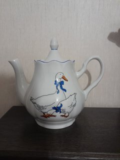 Чайник заварочный фарфор, 1.75 л, Добрушский фарфоровый завод, Гуси, Романс, 3С1777/1Ф34 - фото 2 от пользователя