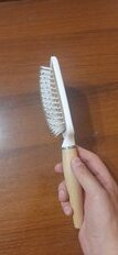 Расческа массажная, 25х8.5 см, пластик, деревянная ручка, квадратная, Y9-114 - фото 6 от пользователя