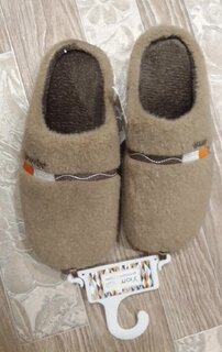 Тапки для мужчин, бежевые, р. 42-43, закрытые, мех, A210044 - фото 2 от пользователя