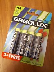 Батарейка Ergolux, АА (LR06, LR6), Alkaline 3+1 FREE, алкалиновая, 1.5 В, блистер, 4 шт, 12866 - фото 7 от пользователя