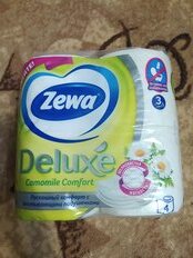 Туалетная бумага Zewa, Deluxe Ромашка, 3 слоя, 4 шт, 17 м, с втулкой, белая - фото 5 от пользователя