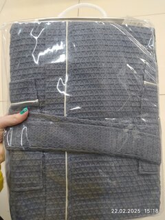 Халат унисекс, вафельный, 100% хлопок, серый, XL-XXL, 52-54, Barkas, AI-0106020 - фото 2 от пользователя