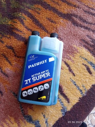 Масло машинное полусинтетическое, для двухтактного двигателя, Patriot, Power Super Active 2T, 0.946 л, с дозатором, 850030569 - фото 3 от пользователя
