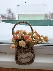 Цветок искусственный декоративный Композиция, в корзинке, 21 см, Y6-2044 - фото 5 от пользователя