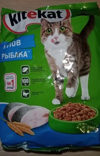 Корм для животных Kitekat, 350 г, для взрослых кошек, сухой, Улов рыбака, пакет, 10132131 - фото 1 от пользователя