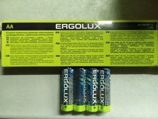 Батарейка Ergolux, АА (LR6, 15A), Alkaline, щелочная, 1.5 В, коробка, 12 шт, 11749 - фото 4 от пользователя