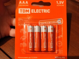 Батарейка TDM Electric, ААА (LR03, 24A), Alkaline, щелочная, 1.5 В, блистер, 4 шт, SQ1702-0006 - фото 4 от пользователя