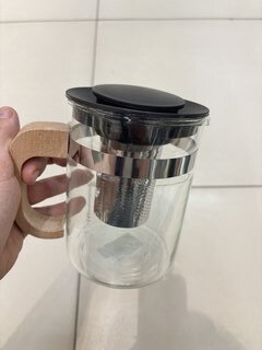 Чайник заварочный стекло, 0.8 л, с деревянной ручкой, Mallony, La Caffetteria, 910133 - фото 1 от пользователя