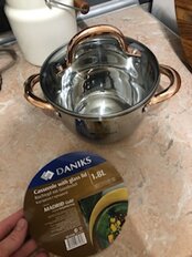 Кастрюля нержавеющая сталь, 1.8 л, с крышкой, крышка стекло, Daniks, Мадрид Gold, SD-316G, индукция - фото 5 от пользователя