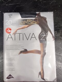 Колготки Omsa, Attiva, 20 DEN, р. 4, nero/черные, шортики, с укрепленным мыском - фото 6 от пользователя