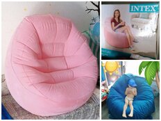 Кресло надувное 74х112х104 см, Beanless Bag, в ассортименте, 100 кг, Intex, 68590NP - фото 1 от пользователя