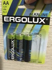 Батарейка Ergolux, АА (LR6, 15A), Alkaline, щелочная, 1.5 В, блистер, 4 шт, 11748 - фото 2 от пользователя