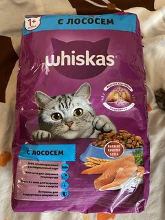 Корм для животных Whiskas, 1900 г, для взрослых кошек 1+, сухой, лосось, подушечки с паштетом, пакет - фото 3 от пользователя