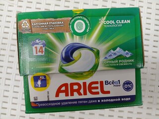 Капсулы для стирки Ariel, Capsules Горный родник, 14 шт, 19.5 г - фото 5 от пользователя