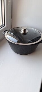 Кастрюля алюминий, антипригарное покрытие, 3 л, с крышкой, крышка стекло, Горница, Гранит, к2433аг - фото 6 от пользователя