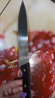 Нож кухонный Daniks, Классик, шеф-нож, нержавеющая сталь, 20 см, рукоятка пластик, YW-A111-UT - фото 5 от пользователя