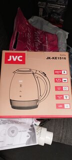 Чайник электрический JVC, JK-KE1516, черный, 1.7 л, 2200 Вт, скрытый нагревательный элемент, стекло - фото 4 от пользователя