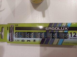 Батарейка Ergolux, АА (LR6, 15A), Alkaline, щелочная, 1.5 В, коробка, 12 шт, 11749 - фото 1 от пользователя