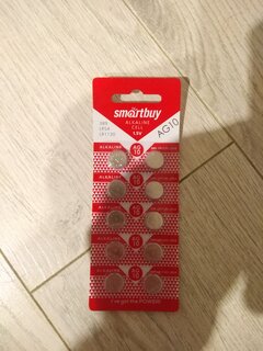 Батарейка Smartbuy, LR1130 (389A, AG10), Alkaline, щелочная, 1.5 В, блистер, 10 шт, SBBB-AG10-10B - фото 8 от пользователя