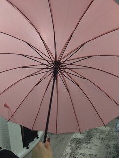 Зонт полуавтомат, трость, 16 спиц, 60 см, полиэстер, розовый, Y822-056 - фото 1 от пользователя