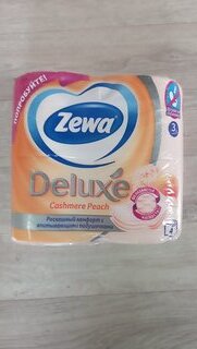 Туалетная бумага Zewa, Deluxe, 3 слоя, 4 шт, 18.8 м, с втулкой, персик - фото 3 от пользователя